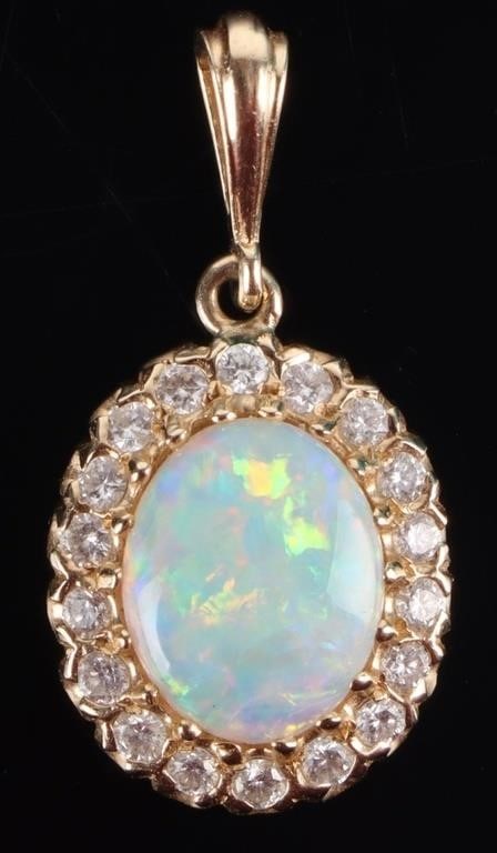 DIAMOND OPAL 14K YELLOW GOLD LADIES PENDANT (1 of 3)