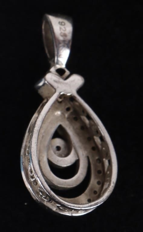 STERLING SILVER LADIES PENDANT WITH DIAMONDS - 2