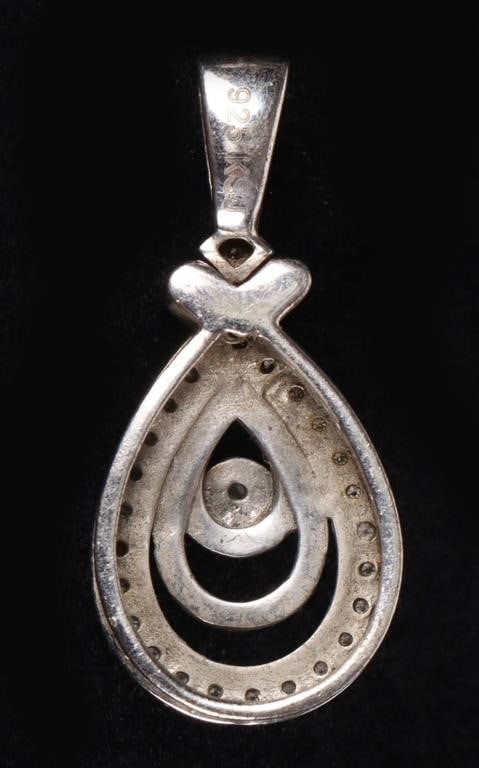 STERLING SILVER LADIES PENDANT WITH DIAMONDS - 3