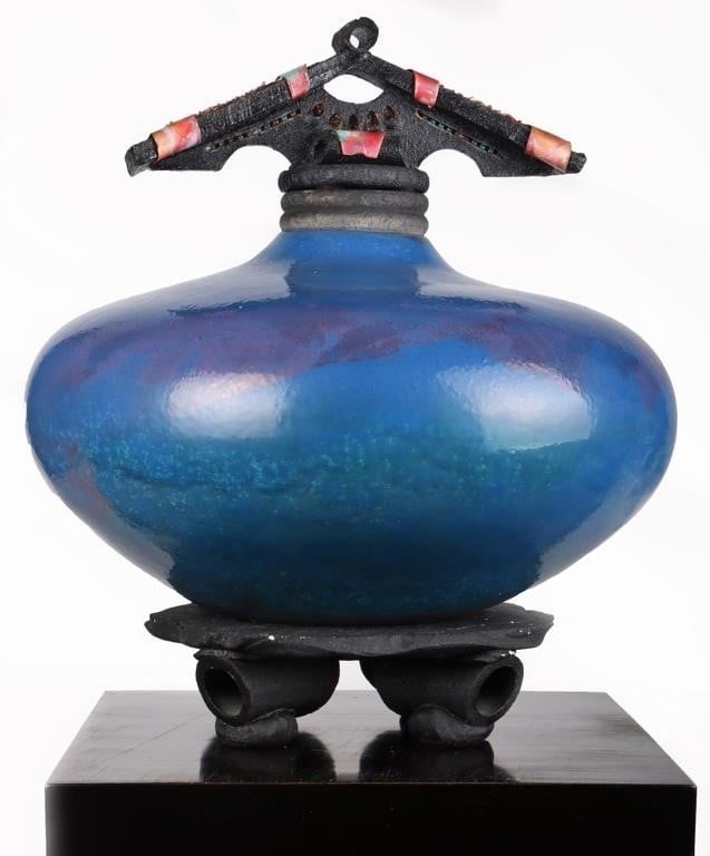 M. LOVEIN RARE UNIQUE 'WISH KEEPER' 16' VASE (1 of 9)