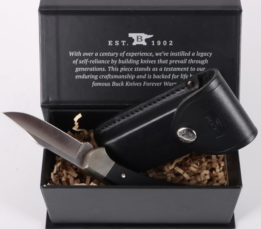 BUCK 112 RANGER AUTO ELITE KNIFE W/ SHEATH & BOX (1 of 7)