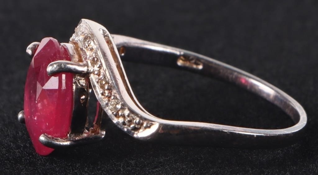 1.75CT RUBY STERLING SILVER LADIES RING - 2