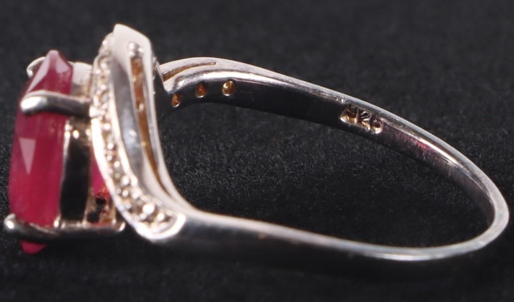 1.75CT RUBY STERLING SILVER LADIES RING - 3