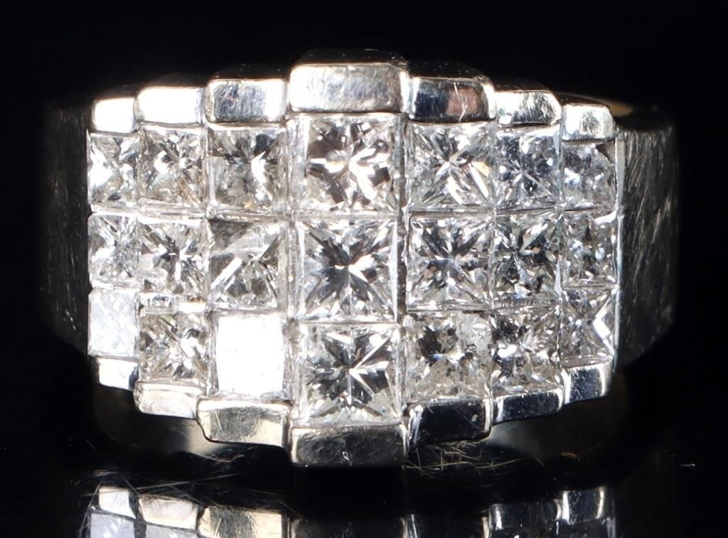 3.27CTW 18K YELLOW GOLD LADIES RING W/ 21 DIAMONDS (1 of 4)