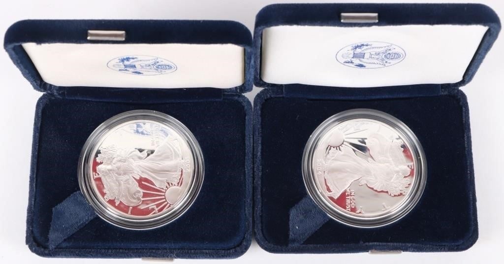 FINE SILVER PROOF 2003 & 2004 W AMERICAN EAGLES (1 of 3)