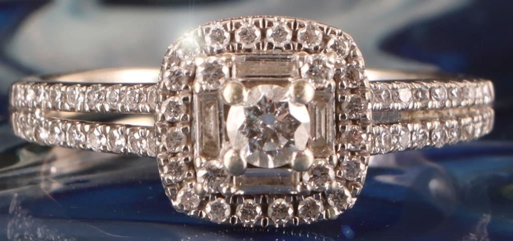 14K WHITE GOLD NATURAL DIAMOND LADIES RING (1 of 3)
