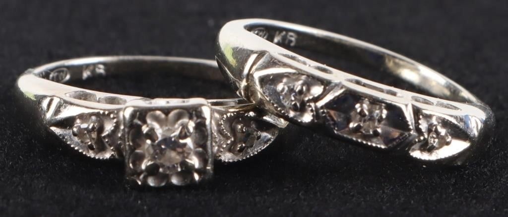 14K WHITE GOLD 0.25CTW DIAMOND BRIDAL SET (1 of 6)