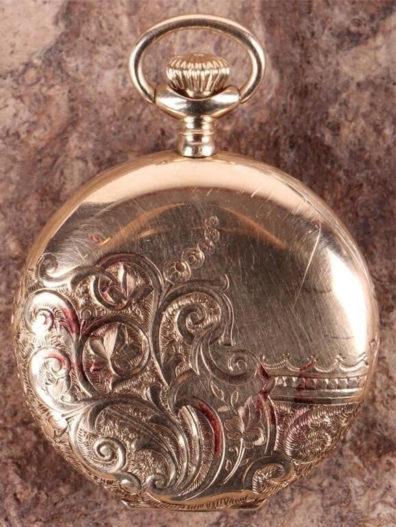 14K YELLOW GOLD ORNATE POCKET WATCH CASE (1 of 3)