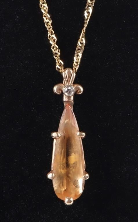 SPINEL & DIAMOND 14K YELLOW GOLD LADIES NECKLACE (1 of 3)