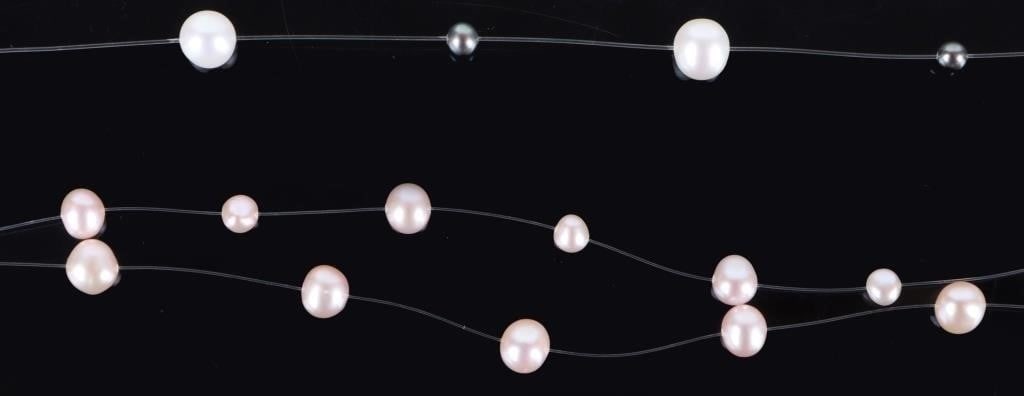 LOT OF TWO LADIES PEARL NECKLACES W 14K GOLD CLASP (1 of 3)