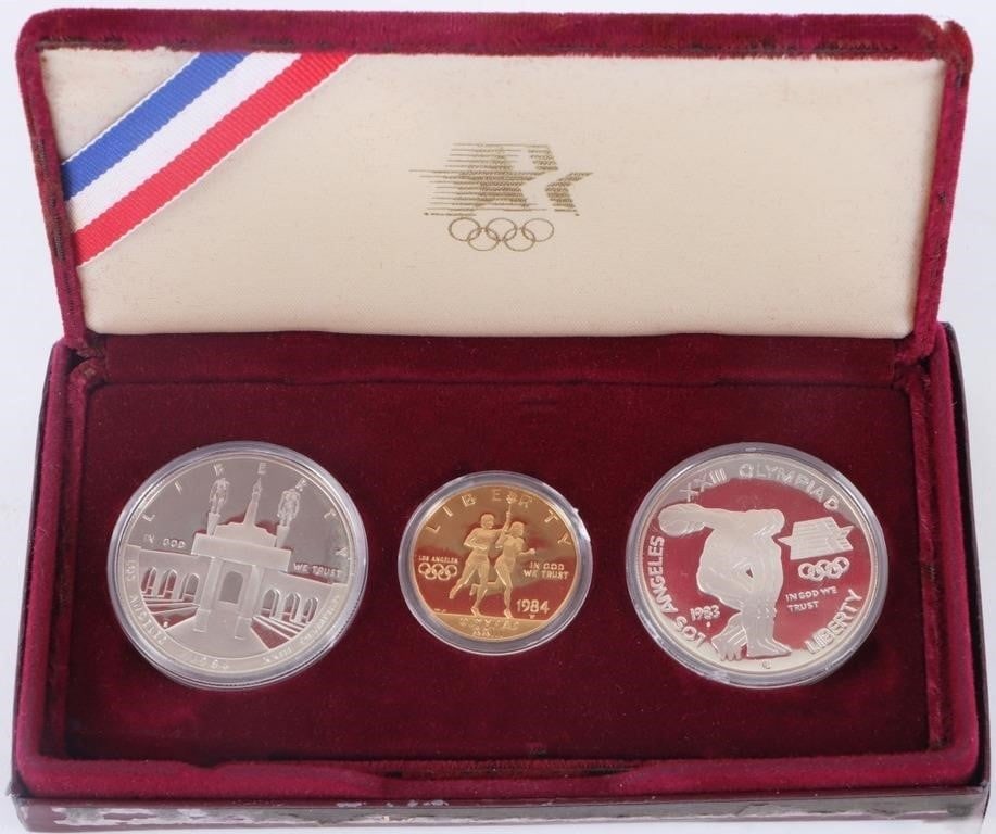 90% SILVER & GOLD U.S 1983-84 OLYMPICS PF COIN SET (1 of 5)