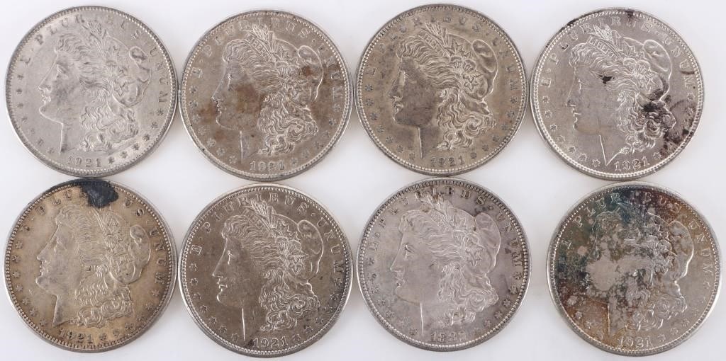 ASSORTED 90% SILVER MORGAN DOLLARS - (8) - 2
