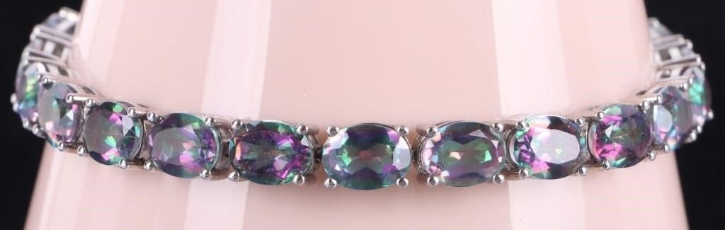 STERLING SILVER MYSTIC TOPAZ LADIES BRACELET (1 of 3)