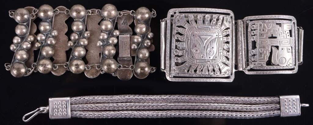 ASSORTED STERLING SILVER LADIES BRACELETS - (3) (1 of 4)