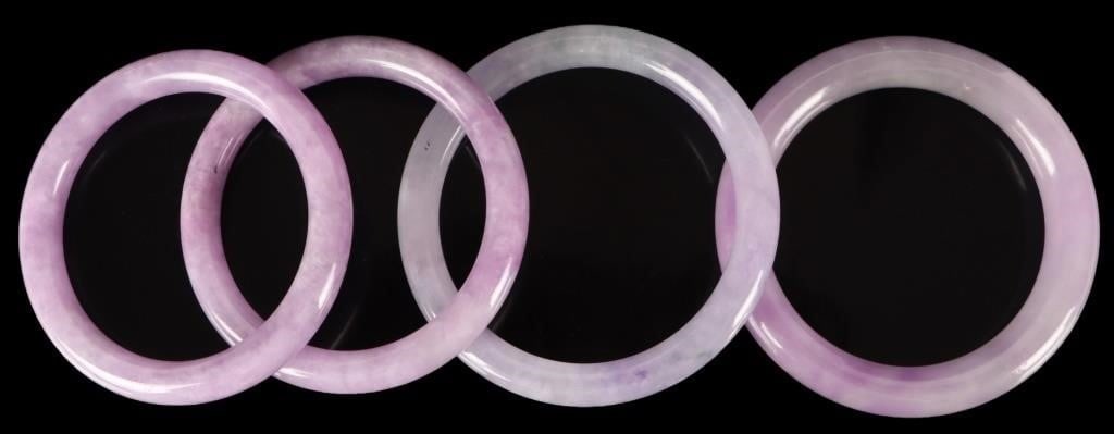 4 LAVENDER JADE 679.70TCW SOLID LADIES BRACELETS (1 of 3)