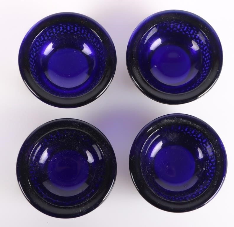 WEBSTER STERLING COBALT BLUE SALT DISHES (4) (1 of 4)