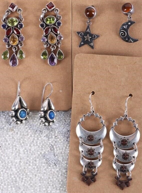 STERLING SILVER LADIES DANGLE EARRINGS (4) (1 of 5)