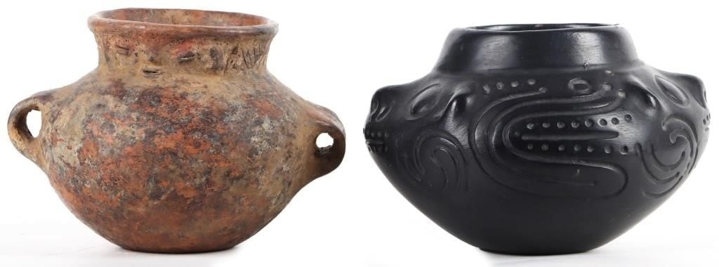BLACKWARE POTTERY BOWL & PRE-COLUMBIAN JAR (1 of 7)