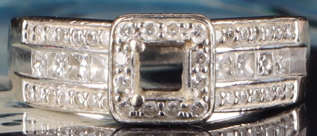 1.36CTW DIAMONDS 14K W/Y GOLD MENS RING SETTING (1 of 4)