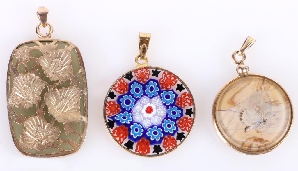 GOLD-FILLED ORNATE LADIES PENDANTS - LOT OF 3 (1 of 4)