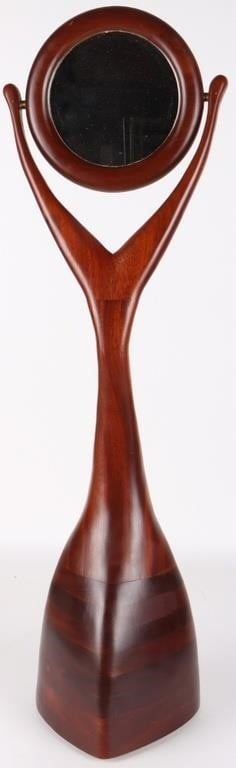 VINTAGE WOODEN MIRROR MIDCENTURY MODERN W/ DRAWERS (1 of 8)