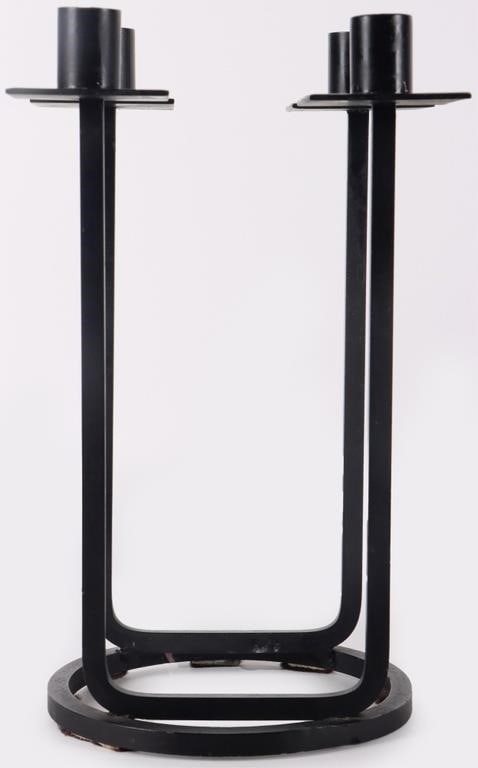 VAN KEPPEL GREEN BLACK IRON CANDLESTICK HOLDER (1 of 5)