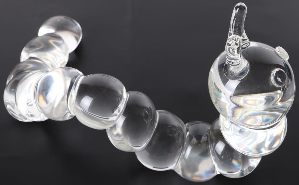 STEUBEN ART GLASS CATERPILLAR 11.5' LONG SIGNED (1 of 7)