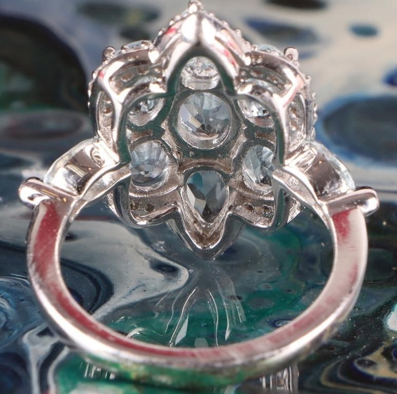 VINTAGE- STYLE AQUAMARINE ENGAGEMENT RING - 3