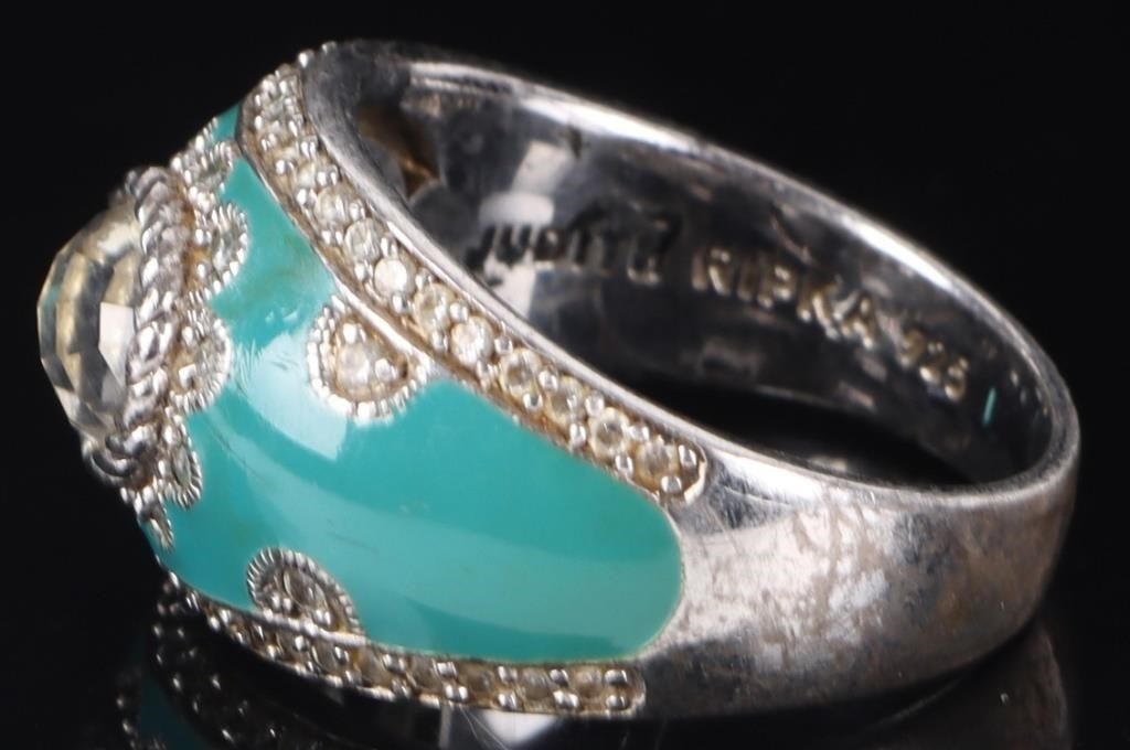 STERLING SILVER OVAL ROSE QUARTZ CZ LADIES RING - 4