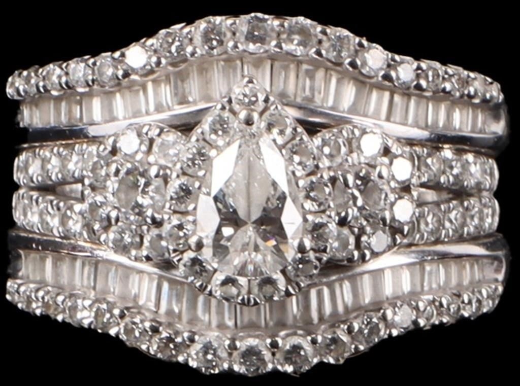 1.1CTW DIAMONDS NESTING 14K WHITE GOLD LADIES RING (1 of 7)