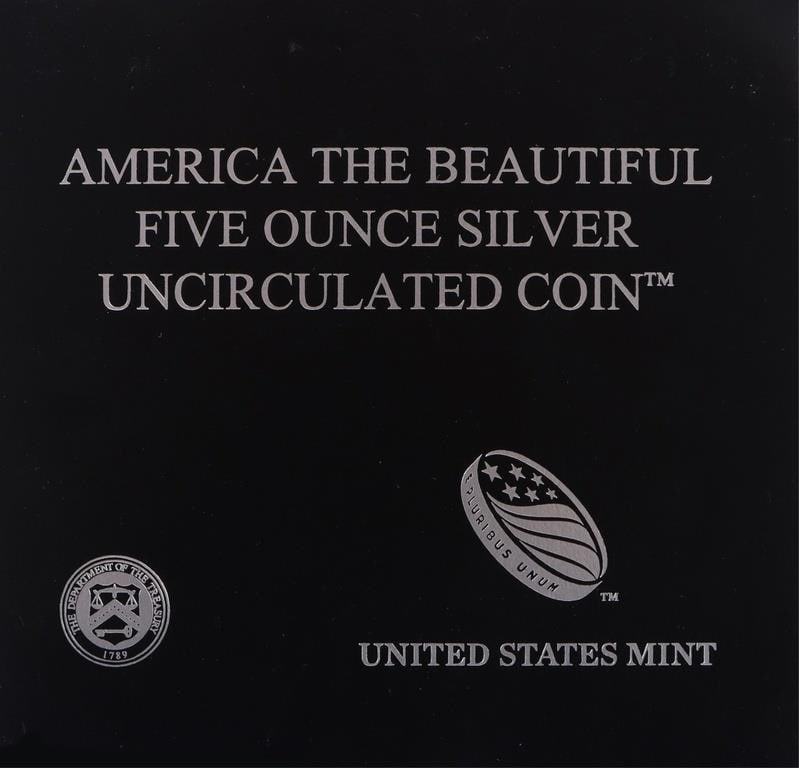 5 OZT FINE SILVER 2010 AMERICA THE BEAUTIFUL COIN - 5
