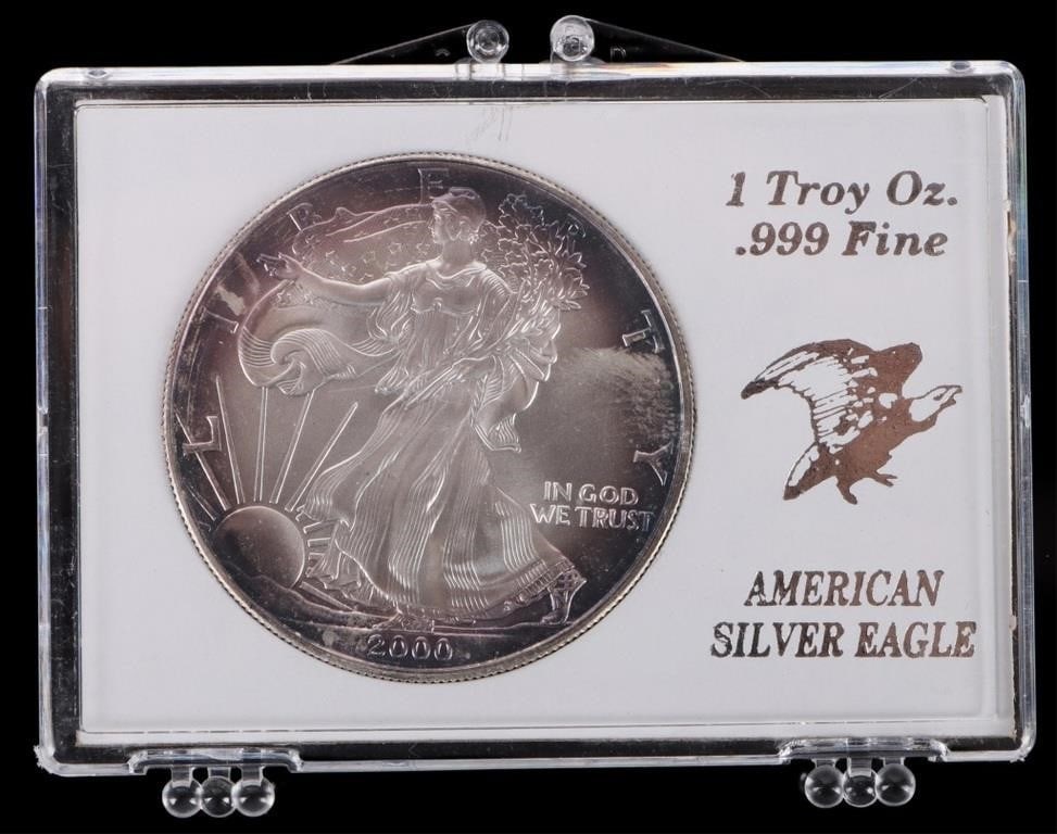 ASSORTED FINE SILVER AMERICAN EAGLES RT - (4) - 2