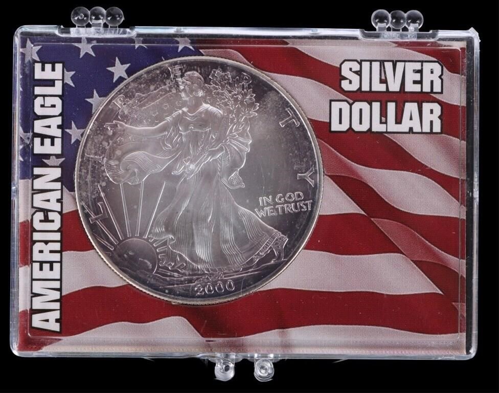 ASSORTED FINE SILVER AMERICAN EAGLES RT - (5) - 4