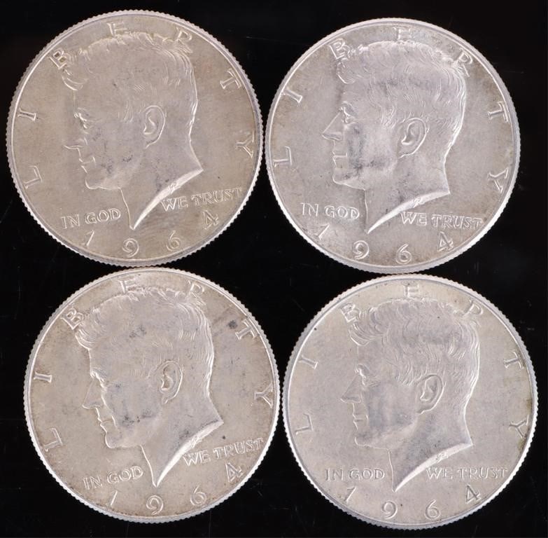 ASSORTED 90% SILVER U.S. HALF DOLLARS - (11) - 4