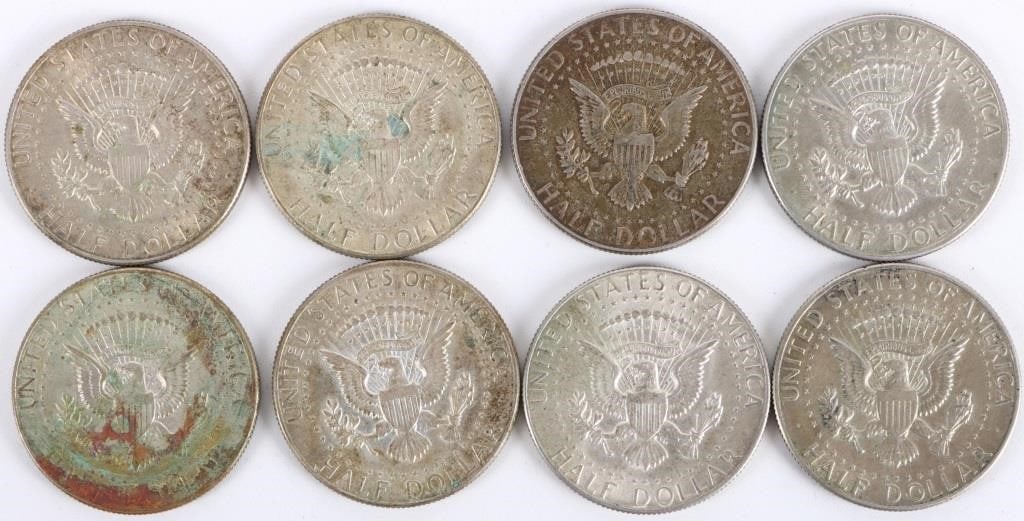 ASSORTED 40% SILVER KENNEDY HALF DOLLARS - (16) - 5
