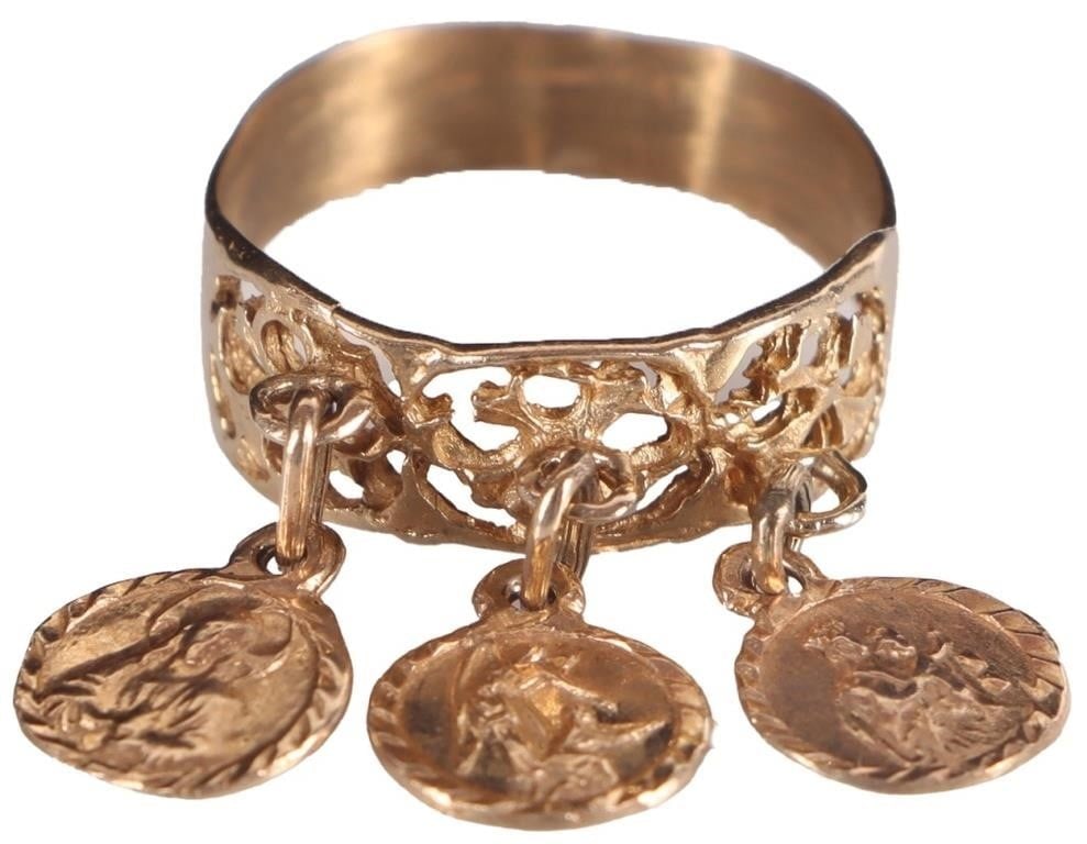 CHRISTIAN MEDALS 10K YELLOW GOLD LADIES RING (1 of 6)