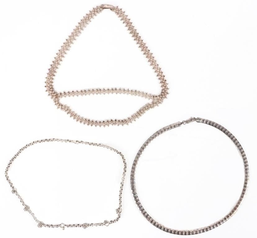 STERLING SILVER LADIES NECKLACES - LOT OF 3 (1 of 5)