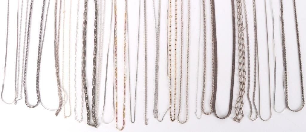 ASSORTED STERLING SILVER NECKLACES LOT OF 25 (1 of 4)