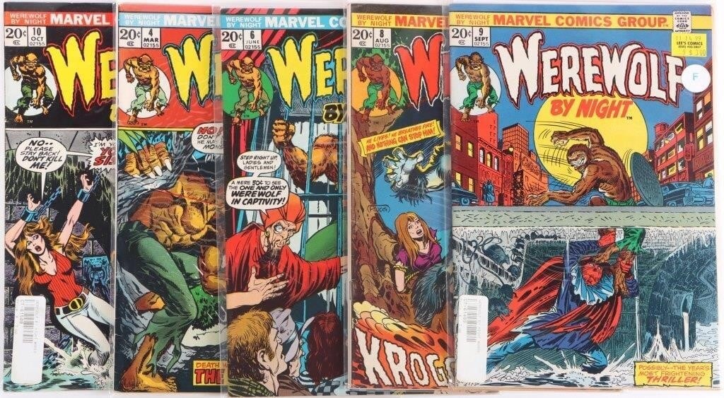 WEREWOLF BY NIGHT #4, 6, 8, 9 & 10 MARVEL (1 of 7)