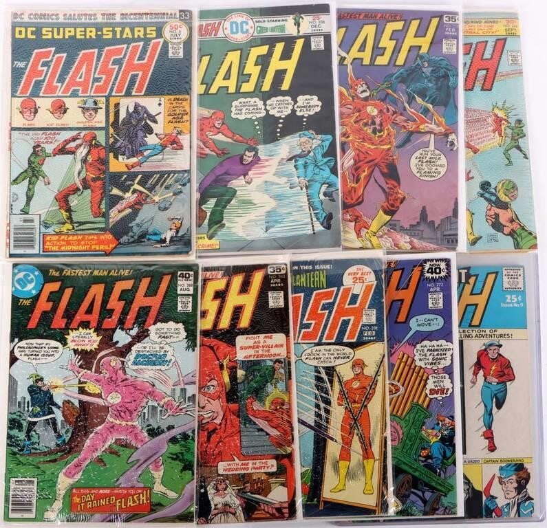 ASSORTED FLASH DC BRONZE AGE COMICS - (9) - 2