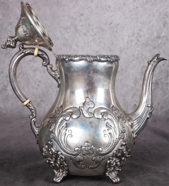 POOLE STERLING SILVER OLD ENGLISH TEA POT - 2