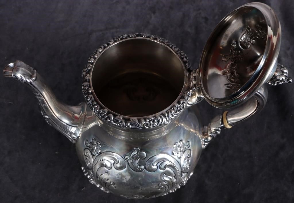POOLE STERLING SILVER OLD ENGLISH TEA POT - 5