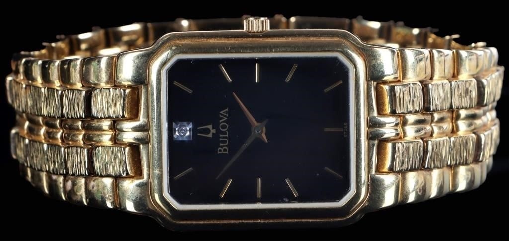BULOVA GOLD-TONE MENS TANK WRISTWATCH C969515 (1 of 5)