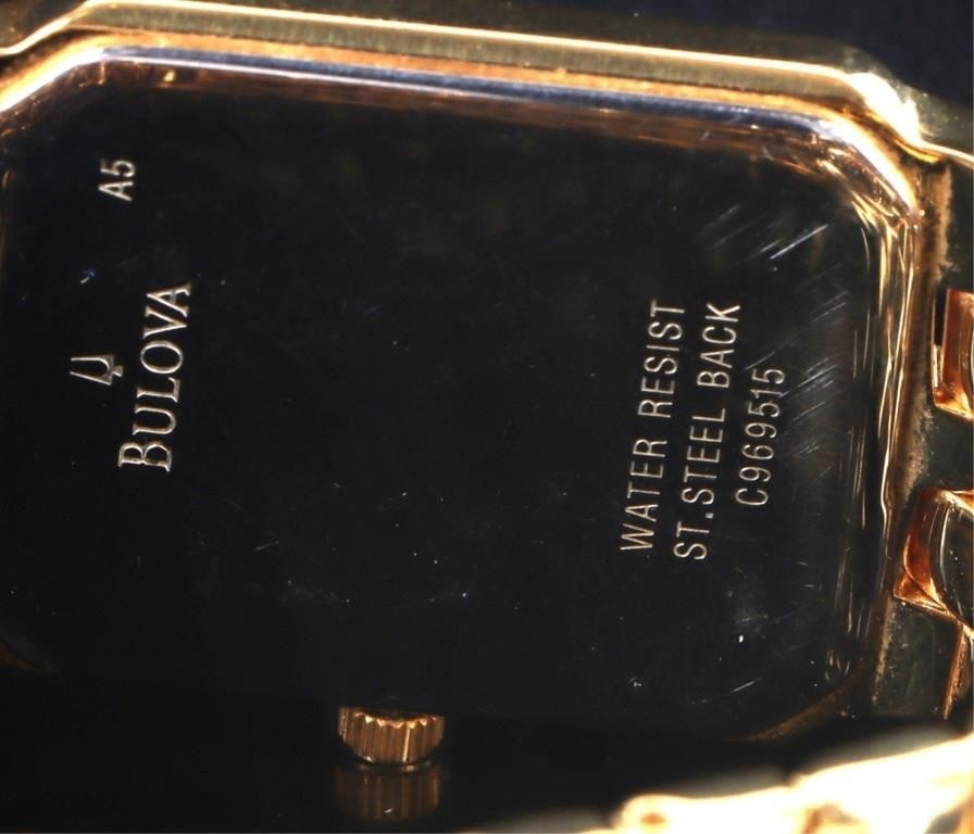 BULOVA GOLD-TONE MENS TANK WRISTWATCH C969515 - 5