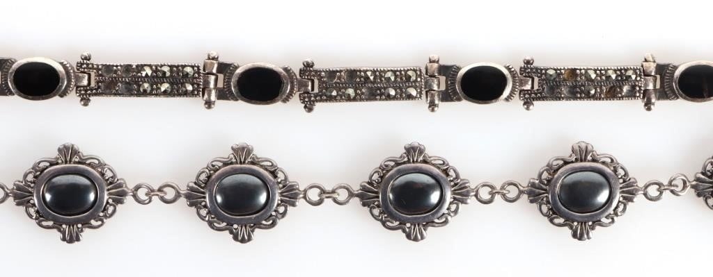 STERLING SILVER BLACK ONYX LADIES BRACELETS (1 of 6)