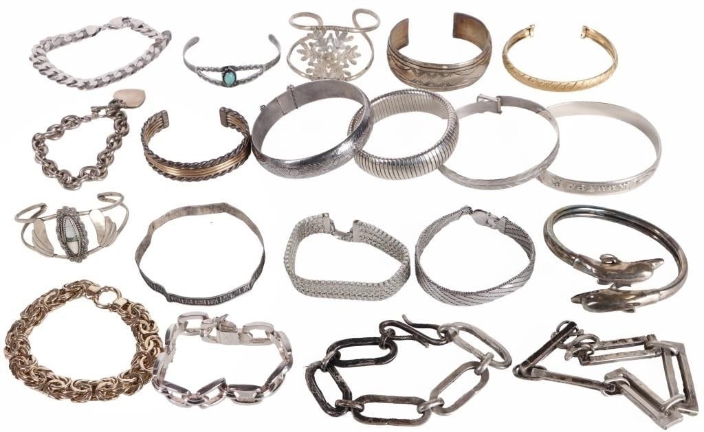 ASSORTED STERLING SILVER LADIES BRACELETS (20) (1 of 5)