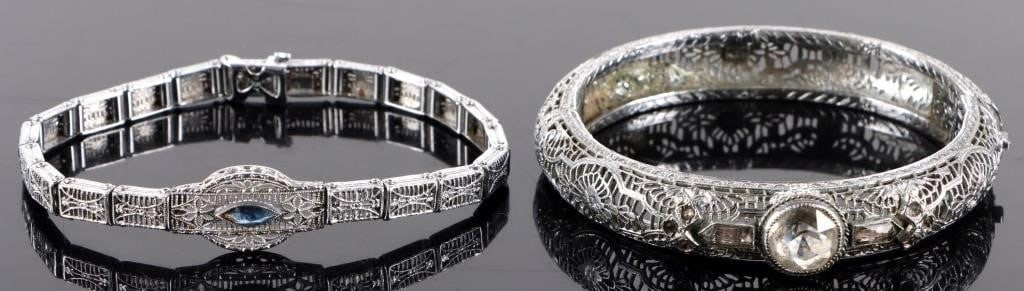 LOT OF TWO FILIGREE LADIES ANTIQUE BRACELETS (1 of 6)