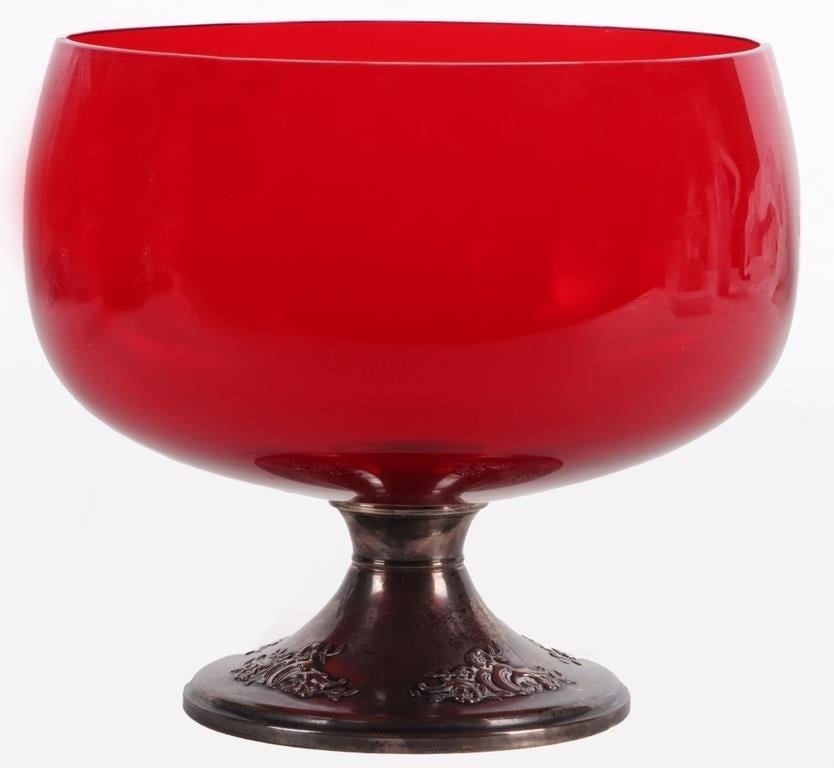 WONDERFUL GORHAM RUBY RED GLASS BOWL (1 of 6)