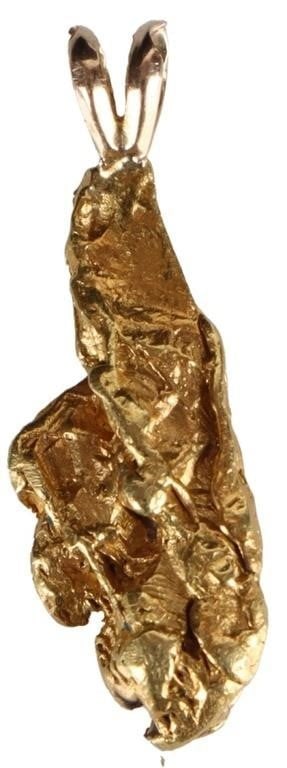 21K YELLOW GOLD NUGGET/SLAG PENDANT (1 of 3)