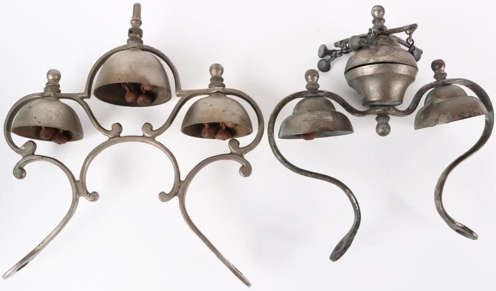 ANTIQUE SLEIGH BELLS COMPLETE LOT OF TWO (1 of 5)